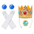 Miniatyrbillede 1 af 4: 6 stk. til piger fest børn krone prinsesse peach mode handske klæde sig ud dekoration
