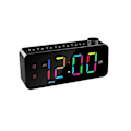 Miniatyrbillede 1 af 4: Rgb Digital Alarm Clock Radio, Dobbelt Alarm Med Ugedag/weekend Tilstand, Snooze, Fm Radio Sleep Timer,