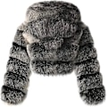 Miniatyrbillede 2 af 4: Kunstpelsjakke til kvinder med hætte - Korte, bløde boblerjakker i fleece - Varme jakker i plusstørrelser - Vinterjakker til kvinder Dark Gray 4XL