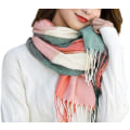 Miniatyrbild 4 av 5: Fashion Dam Scarf och Sjal Vinter Dam Scarves Filt Scarf för Kvinnor Tartan Scarf Damgåvor (Rosa)