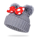 Miniatyrbillede 1 af 5: Toddler Hat Vinter Dobbelt Pom Pom Strikhue grey