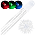 Pikkukuva 1 / 5: 100 kpl 5 mm:n LED-valodiodia, yhteinen anodi, DC 3 V, 20 mA, RGB-kolmivärinen (punainen/vihreä/sininen)