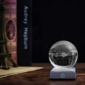 Miniatyrbilde 5 av 5: Krystallkule for solsystemet med berøringssensor LED-lysbase, kosmisk modell med planetnavn