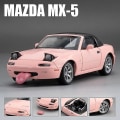 Miniatyrbilde 1 av 5: 1/32 Mazda Mx-5 Miniatyr Diecast Mx5 Roadster Lekebilmodell Lyd & Lys Dører Åpnes Samleobjekt Gave Til Barn Gutt Kid-Yvan Pink