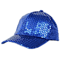 Miniatyrbillede 1 af 4: Dame Mænd Glitter Sequin Baseball Caps Snapback Justerbar Hatte Blue