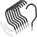 Miniatyrbillede 1 af 5: Heavy Duty Multifunktionel Utility Opbevaring Cykel Krog Plads Maksimer Wall Mount Cykel Hanger, 8-pak, Sort