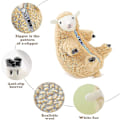 Pikkukuva 4 / 4: 2024-vuoden ajeltu villainen lampaan pehmolelu, söpö täytetty eläin irrotettavilla vaatteilla, plushie-hahmo, ystävänpäivän syntymäpäivälahjat Hy