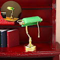 Miniatyrbillede 2 af 5: 1:12 Dukkehus Miniature Skrivebordslampe Led Lampe Grøn Postkasse Lys Møbler Dekoration