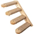 Miniatyrbillede 1 af 4: Kattestige i træ - Mærke - Model - 4 trin - Væghylde - Sisalreb