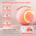 Miniatyrbild 6 av 7: Interaktiv katt leksak boll husdjur leksak boll med LED-ljus automatisk roterande intelligent för katt inomhus, USB-laddningsbar (rosa)