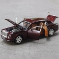 Miniatyrbild 3 av 5: 1/24 Legering Bilmodell Leksaker Rolls Royce Phantom Metall Diecast Hög Simulering Limousine Ljud Ljus Leksaker Barn Gåvor Samling Red Rolls Royce