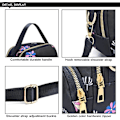 Miniatyrbild 4 av 5: Cross Body Phone Bag Women,Nylon Wallet Shoulder Bag,3 Layers Zipper Cell Phone Purse with Adjustable Strap(Black Pattern 2)