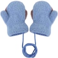 Miniatyrbild 3 av 5: Baby och småbarn varma vantar magiska stretchvantar handskar på snöre pojkar flickor stickade vantar tjock fleecefoder nyfödda vantar helfingerhandskar