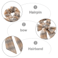 Miniatyrbillede 3 af 5: Båndhår Scrunchies Langt Pandebånd Hestehaleholdere Vintage Hovedbånd Til Kvinder Og Piger (pakke med 3) Style 1