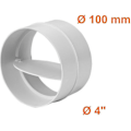 Pikkukuva 5 / 5: 100 mm:n liitäntä takaiskuventtiilillä pyöreä tuuletusputki 100 mm