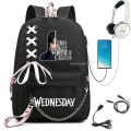 Pikkukuva 3 / 5: Wednesday Addams Reppu Mirabel Madrigal Koulureput Usb-latausreppu Matkareppu Koulureppu Lapsille Opiskelijoille picture color10