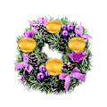Miniatyrbild 1 av 2: Julkrans, Lila Band Advent Ljusstake Julkrans Mittpunkt För Hem Kyrka A