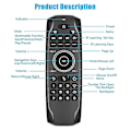 Miniatyrbild 4 av 5: Bluetooth 5.0 Mini-tangentbord G7bts Gyroskop Bakgrundsbelyst Ir Lärningsluftmus Fjärrkontroll För Smart Tv Box Laptop Tablet