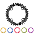 Miniatyrbillede 3 af 5: 104bcd 32-42t Cykelkæde Klinge Mtb Kædehjul Smalt Bredt Ovalt Rundt Tand Black 38T