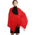Miniatyrbilde 2 av 5: Dames Sjal Pashmina Sjal og Wraps til Bryllup Sjal til Kvinner Vinter(Rød)