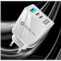 Pikkukuva 1 / 7: 58W USB C seinäteline 3-porttinen GaN PD pikalataus kaksois USB-C white