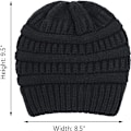Miniatyrbillede 2 af 5: Vintervarm Strikket Hat med Satinforing Kabelstrikket Beanie Chunky Slouchy Skull Cap til Kvinder Black