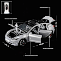 Pikkukuva 3 / 5: 1:24 Tesla Model 3 Model Y Model S Model X Metallivalu Die Cast -auto pienoinen ääni ja valo lapsille lelukeräily syntymäpäivälahja Model 3 Blue