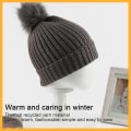 Miniatyrbillede 4 af 5: Hue til kvinder og mænd Vinterhue Dame Cuffed Beanies Hue Varm Huer Sort grey