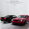 Miniatyrbillede 2 af 4: 1:32 Dodge Challenger SRT Legering Sportsvogn Model Diecast & Legetøjs Metal Muskelbil Model Simulering Lyd Og Lys Børns Gaver Hellcat Blue