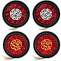 Pikkukuva 1 / 5: 2x Auton pyöreät LED-takavalot Vedenpitävät 16 LED kuorma-auton perävaunuun Kuorma-auton autotarvikkeet 16 LED auton pyöreät takavalot Monitoimiset Red-yellow