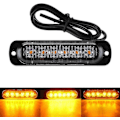 Pikkukuva 3 / 5: 4kpl 18w 6 Led Ohut Oranssi Keltainen Vilkkuvalo Vilkku Palkki Auto Kuorma-auto Hätäsignaali Pysäköintivalo Lamppu