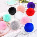 Miniatyrbillede 7 af 7: Fluffy nøglering blød plys charme ring nøglering imiteret pels bolde taske vedhæng nøglering dekoration