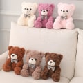 Miniatyrbilde 4 av 5: 25cm Søt Tegneserie Liten Teddybjørn Plysjleker Fylte Myke Dyr Kle seg Ut Dukke For Jenter Barn Hyggelige Overraskelse Bursdagsgaver Purple