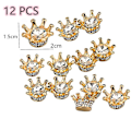 Miniatyrbilde 2 av 5: 12 stk Mini Krone Liten Krone Dekorasjon Rhinestone Kake Toppers Krone Cupcake Toppers Bryllup Kroner Tiaraer For Kake