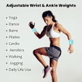 Miniatyrbilde 6 av 6: 2 stk justerbare håndleddsvekter ankelvekter sett for trening, gåing, jogging, yoga, aerobic, pilates, vektbærende armbånd, treningsarmbånd blue