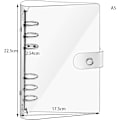 Miniatyrbild 2 av 7: Ringpärm i klar mjuk PVC, 6-håls ringpärm, vattentät lösbladsmapp med transparent linjal, påfyllningsbar pärm A5