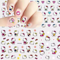 Miniatyrbild 1 av 2: Söt tecknad nagelkonst 3d Hello-kitty nagelkonst självhäftande nagel