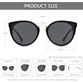 Miniatyrbilde 5 av 6: Kvinners Oversized Cat Eye Polariserte Solbriller Retro Anti-UV Solbriller -SGT969 Black Frame Glossy Finish/Grey Lens