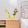 Miniatyrbillede 4 af 5: Banan Vase Holdbar Lys Gul Farve Syntetisk Harpiks Moderne Blomsterpotte Kunsthåndværk Dekoration Hjemme Dekoration