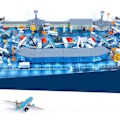 Miniatyrbillede 2 af 5: 200 stk. Flyvemaskine Sandbord Model Lufthavn Samlet Legetøj Simuleret Scene Pædagogisk Legetøj, 100% Ny