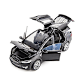 Miniatyrbild 1 av 5: 1/32 Tesla Model X 90d SUV Leksaksbilmodell Gjutna Metall Miniatyr Ljud & Ljus Drag tillbaka 1:32 Samlingspresent För Pojke Barn TESLA MODEL X Black