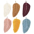 Miniatyrbild 3 av 5: Macrame väggdekoration blad fjäder boho dekor bomullssnöre nordisk stil vävnad leksak barnrum tofsar dekor hem Yellow