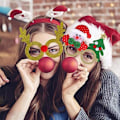Miniatyrbilde 2 av 5: 18 stk Julebriller Glitter Festbriller Rammer Juledekorasjon Kostymehatter Til Jul