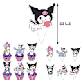 Pikkukuva 5 / 5: Mike My Melody Kuromi -teema Tyttöjen syntymäpäiväjuhlatarvikkeet Ilmapallot Banner Kakkukoristeet Setti