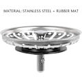 Miniatyrbillede 3 af 5: 2 stk. vaskestop/vaskprop til køkken/badeværelse, diameter 80 mm med kugleende, rustfrit stål
