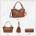 Miniatyrbillede 5 af 11: Dametasker, Frynset Shopper Taske Mode Crossbody Taske i PU Læder Håndtaske til Arbejde, Daglig Brug og Fester Brown