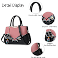 Miniatyrbillede 3 af 5: Dame Top-Handle Taske Skuldertaske Pom Pom Dekoration Dame Tote Taske Messenger Taske Rejse Vandtæt PU Læder (Pink B+ Pom Pom Dekoration)