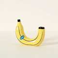 Miniatyrbild 3 av 5: Bananvas, Eklektisk Bananharts Funky Blomvas i Gult, För Blomsterarrangemang, Unik Heminredning