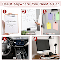 Miniatyrbillede 5 af 7: Magnetisk Penneholder, 4 stk. Justerbar Penneholder i Silikone til Skrivebord, Køleskab, Whiteboards, Kontor Tilbehør Penneholder White