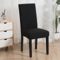 Miniatyrbilde 7 av 7: 6 stk stretch stolstoltrekk - vaskbare stretch spisebordsstoltrekk svart